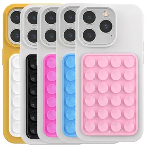 Silicone Double-Sided Suction Cup Phone Case Detachable Mount, Sticky Phone Grip Cell Phone Holder with Higher Suction Power for iPhone, Hands-Free Phone Accessories Holder for Selfies and Videos, Light Pink/bule/white/black/, Phone Suction Pad
