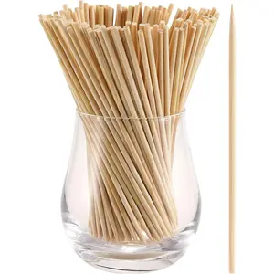 200 PCS Bamboo Skewers, 6 Inch Wooden Skewer for Appetizers, Fruit, Kebabs, Grilling Barbecue, Mini Burger, Sausage, Cocktail Picks for Drinks, Long Toothpicks, Food Sticks Natural, Kitchen Gadget