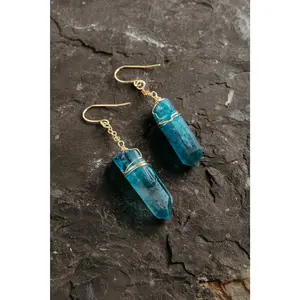 Flow Like Water Blue Quartz Earrings