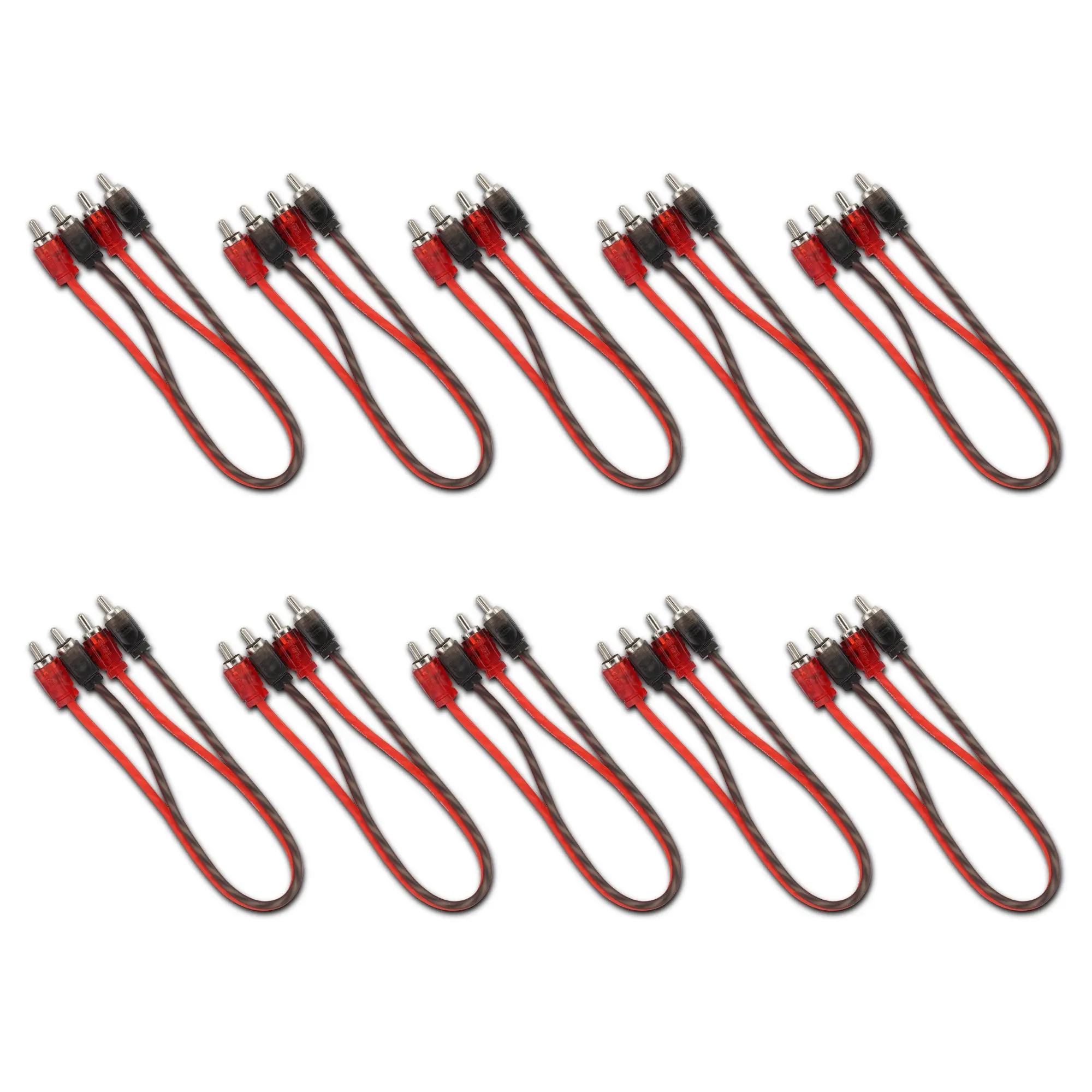 1FT Ultra Flex 100% OFC RCA Cable Wire – 10-Pack (RCA-1FT.10PK)