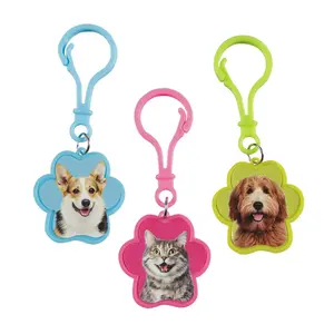 1 1/2" Realistic Cat & Dog Plastic Backpack Clip Keychains - 12 Pc.