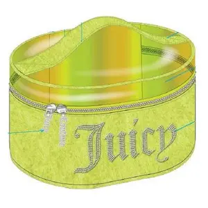 Juicy Rhinestone Logo, Oval Shape PVC, Terry Train Case