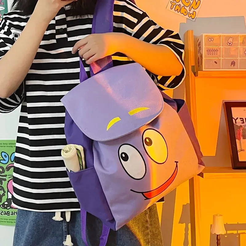 Kawaii Dora The Explorer Backpack Cartoon New Dora Map Large Capacity Messenger Bag Student A4 School Bag Backpack