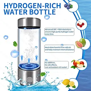 MSWJO Hydrogen Water Bottle and Cup Set 2026 Upgrade Hydrogen Water Bottle 420ml SPE PEM Technology Portable Ionizer for Office Travel Fitness Health-Enhancing Hydrogen-Rich Alkaline Water USB Charging Tumbler Mug