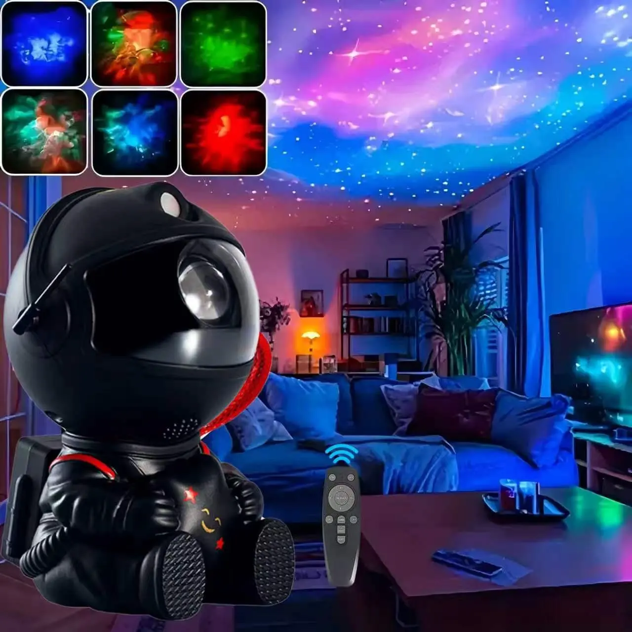 Astronaut Galaxy Projector, Planetarium Star Projector, Starry Night Light, Nebula, Remote Control, USB, Cable, Bedroom Decor, Decorative Led Light, Decorative Atmosphere Light, Best Gift for Kids and Adults
