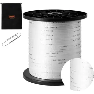 VEVOR Polyester Pull Tape, 1/2x 1053' Mule Tape Flat Rope, 1250 lbf Tensile Capacity, Printed Webbing Cable Pulling Tape for Packaging, Gardening, Commercial Electrical, Conduit Work, WhiteVEVOR Super Brand Day