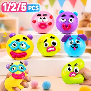 NEW Smushers Squishy Funny Face Toy 1/2PCS, Soft Moldable Maltose Sensory Stress Relief Squishy, Cute Dog Face Swap Fidget Toy for Kids & Adults, Party Favor Gift