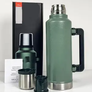 Vacuum Insulated Bottle 2QT-1900ML-64oz Keep Cool/Warm Adventure Green Men's Gifts Outdoor Drinkware for Hiking Camping Picnicking Insulated for Versatile Use