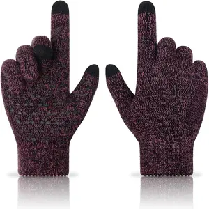 EyeconicFinds Winter Gloves, Christmas Gloves, Unisex, One Size Fits All,Upgraded Touchscreen Typing Warm Running Gloves with Soft, Warm Knit Liner