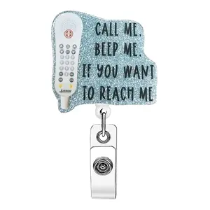 A product with a medical pager pattern. If you need to contact me, call me. It is equipped with a telescopic structure and a metal clip, which can be used to hang name tags. The style is cute and practical. Badge reels retractable