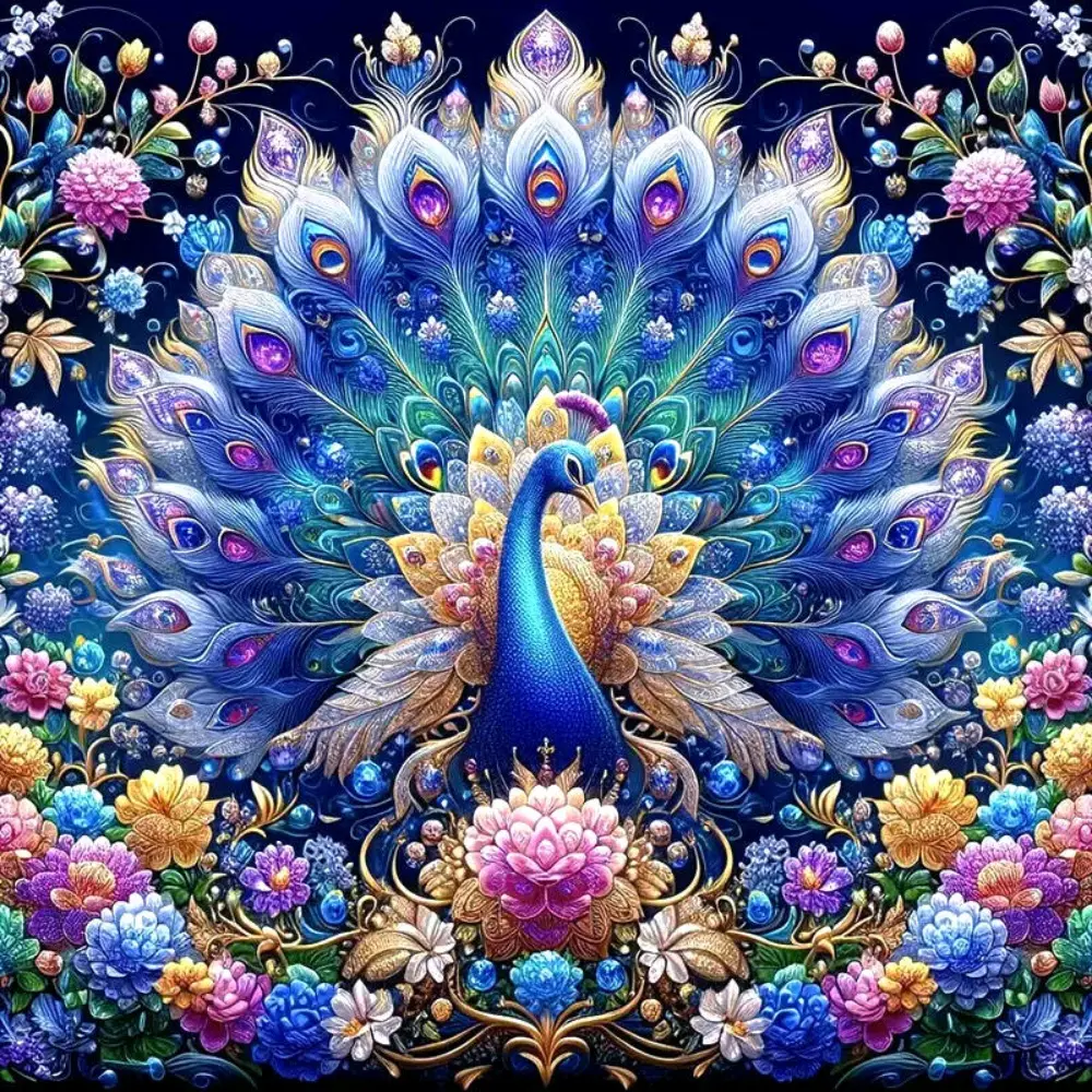 Peacock Animal Flower Diamond Painting Kit Square Round Diamond 5D DIY Mosaic Handmade Art Adult Exquisite Gift Home Decor Diamond Bedazzling Kit