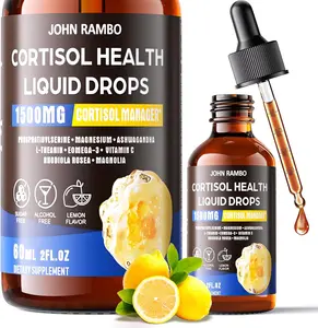 Cortisol Supplements Liquid Drops for Women Men Hormone Balance with Magnesium Complex L Theanine Ashwagandha Phosphatidylserine Plant Based Supplement for Mood Focus Sleep Support 2 FL. OZ