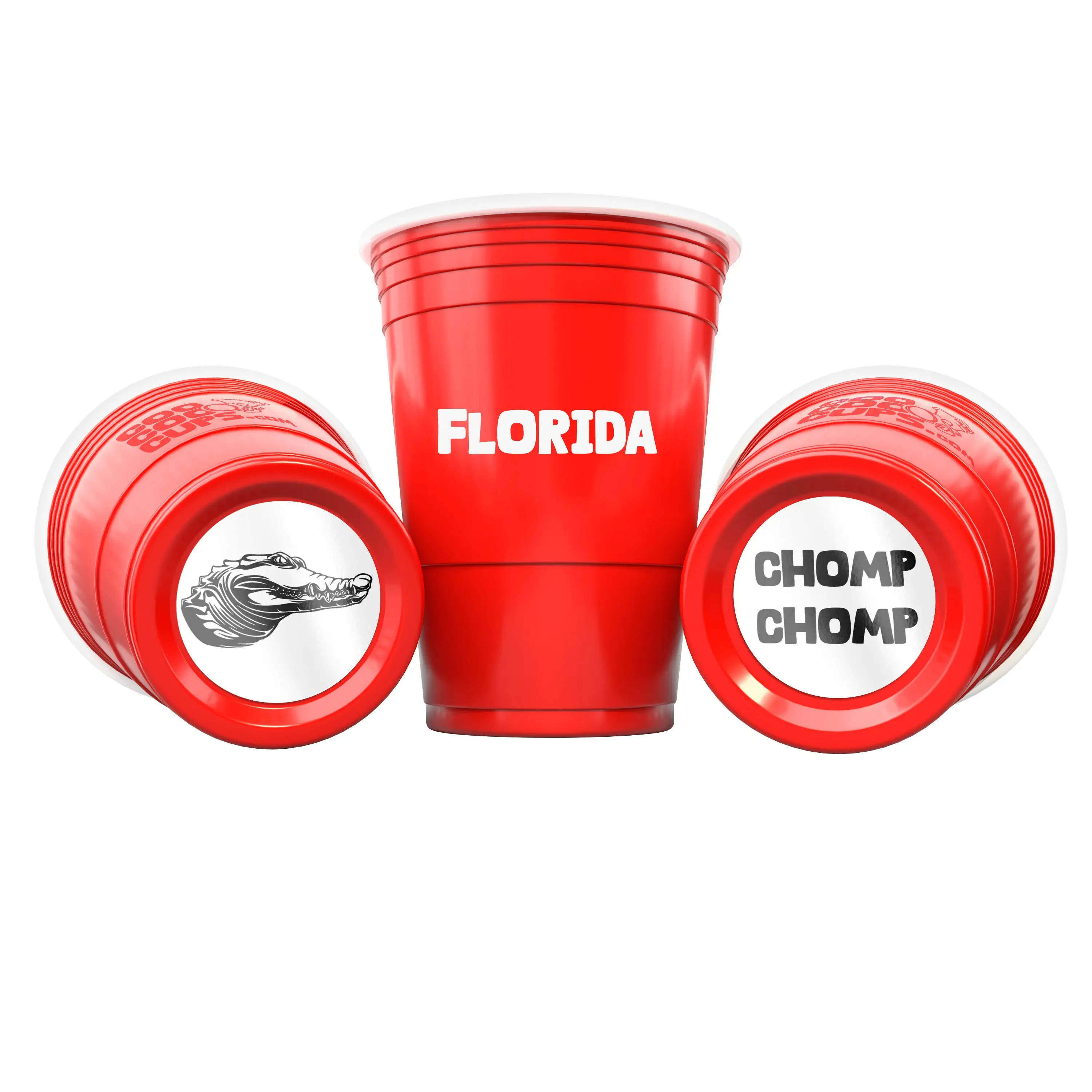 CooCoo Cups® 16oz Florida "Gator & Chomp Chomp" Party Cups - 50 Count