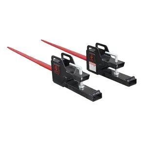 Landy 61'' Clamp-on Hay Bale Spear Compatible with Skid-Steer and Tractor Attachments