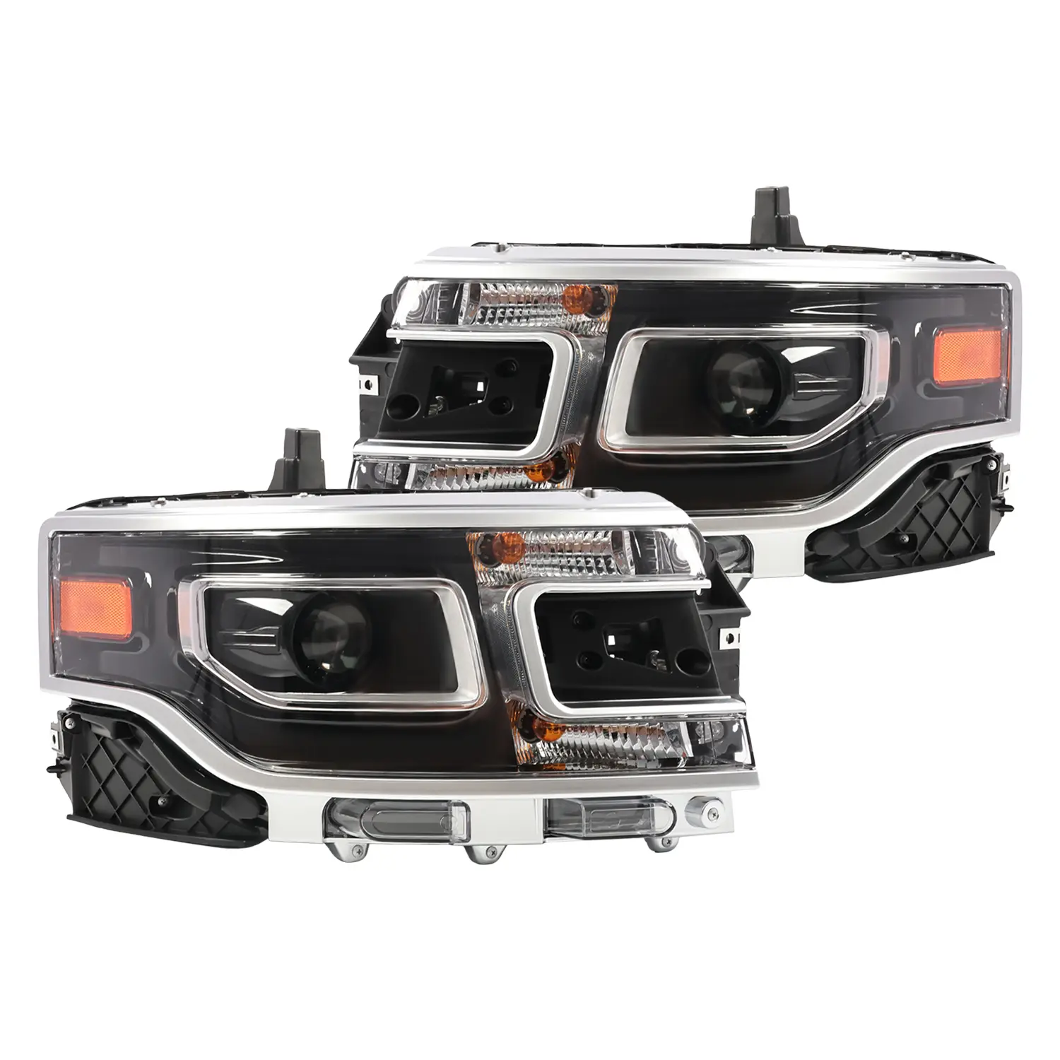 Nakkaa Luminous Brightening HID/Xenon Projector Headlights - 1 Pair Left-Right Driver-Passenger Side with Bulbs, Ballast, Fresh Plastic Build, Perfect Fitment for 2013-2019 Ford Flex, Reliable After-Sales Guarantee, None Option for Single Left Driver Side