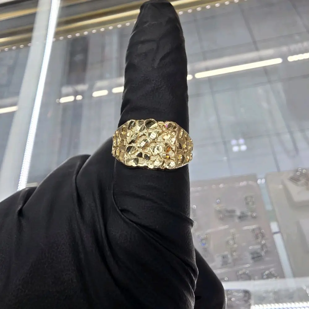 14k nugget ring square solid gold