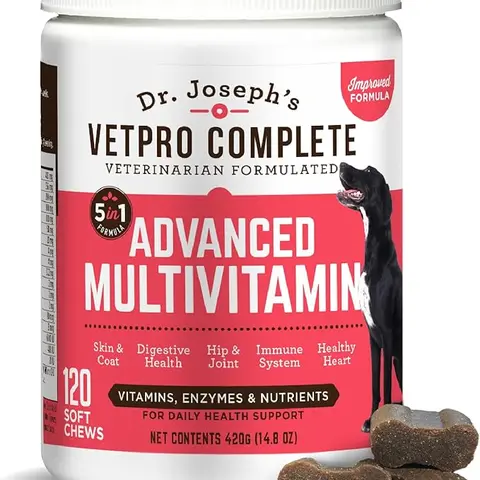 Dr. Joseph's VetPro Complete Advanced Multivitamin Dog Chews 120ct - Vet Formulated for Digestive Skin Joint Heart & Immunity Health - Supplements