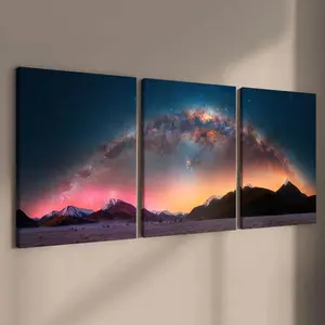 Starry Sky Pattern Canvas Painting, 3 Counts/set Modern Art Natural Landscape Decoration, Wall Art for Home Living Room Bedroom Office, Ornaments