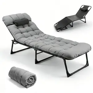 56cm Portable Folding Camping Bed – Compact 3-Fold Design for Easy Storage & Outdoor Use, Bench Sofa W/O Mat