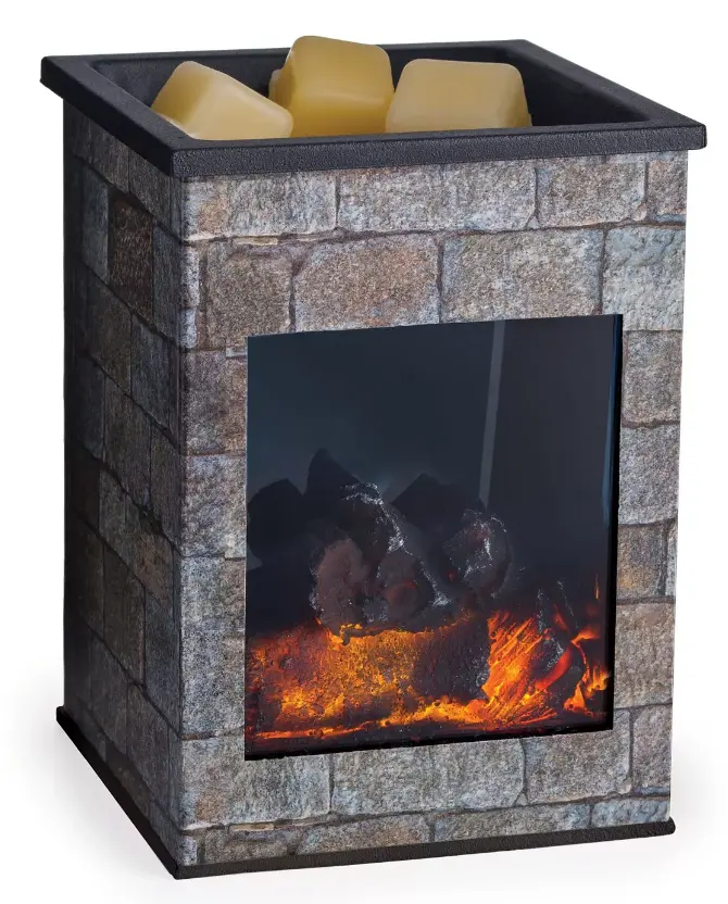 Cube Fireplace Wax Warmer for Cozy and Warm Home Ambiance - Perfect Home Decor & Candle Holder Set