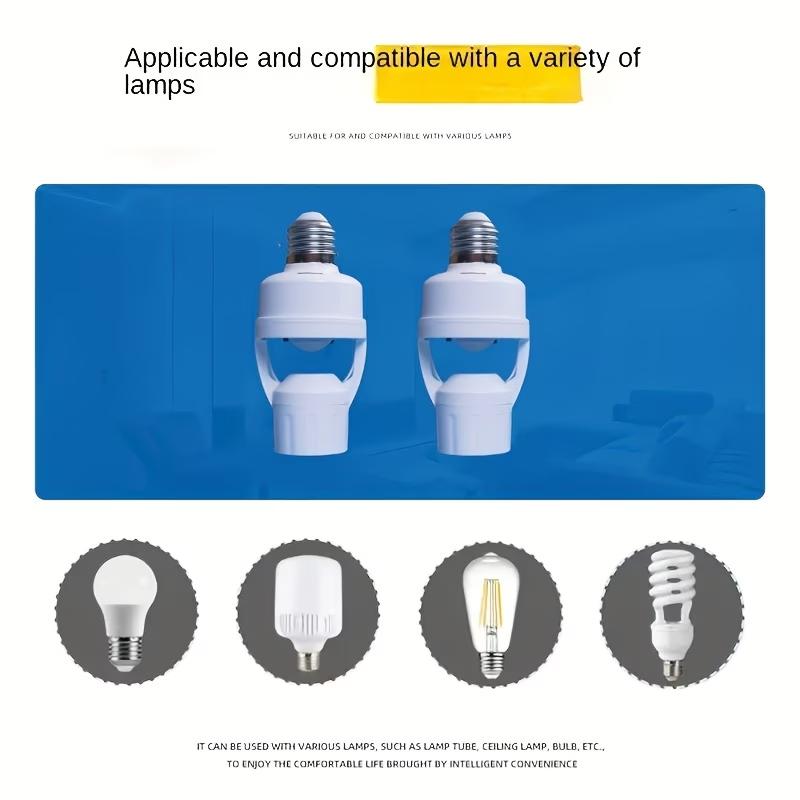 Motion Sensor E27 Light Socket Converter, Adjustable Delay Time Switch, Color Temperature Control, Base, Home Use Bulb Adapter