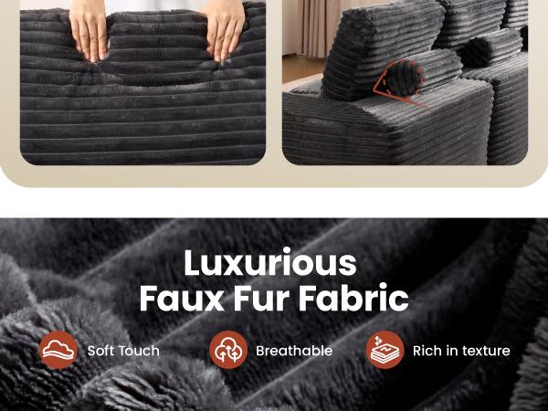 [Christmas]L-shaped Modular Sectional Sofa, Compressed Corduroy Fabric, Modern Style Living Room Sofa Bed, Space-Saving Recliner Design - Convertible Corduroy Sectional Sofa