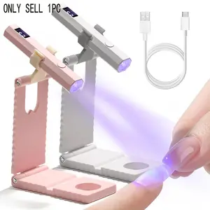 LED manicure lamp + stand set, equipped with rechargeable battery, digital display, 20-second/60-second timer, for nail repair