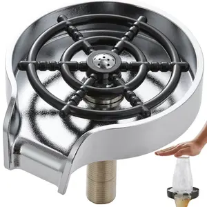 VEVOR Glass Rinser, 10 Powerful Spraying Jets 360 Rotating Cup Rinser for Sink, 304 Stainless Steel Faucet Cup Washer with ABS Cup Holder for Baby Bottle, Glass Cup, Wine Glass (Matte Black Base)VEVOR Super Brand Day