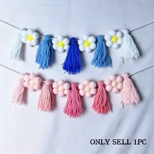 Boho Home Decor, Handmade Woven Hanging Ornament, Colorful Fringe Banner, Festival Wall Pull Flag, Room, Bookshelf, Outdoor Tent Decoration