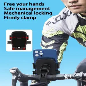 Universal Bike Phone Holder | 4-Corner Secure Grip Motorcycle & Bicycle Phone Mount | Adjustable Handlebar Phone Stand for Outdoor Cycling