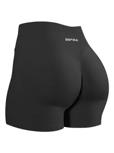 BBFIRA Women's Seamless Knit Breathable Anti-Perspiration High-Stretch Slim-Fit Sports Shorts Outdoor Running Cycling Shorts Fitness Shorts Butt-Lifting Yoga Pants for Women High-Waisted Breathable Knit Sports Shorts Seamless Gym Short