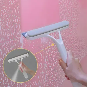 3 in 1 Window Cleaning Scraper, Squeegee and Scrubber with Spray, Multifunctional Household Cleaning Tool, Car Windshield Cleaner,Lightweight Silicone Microfiber Wipe glass hack Black Friday