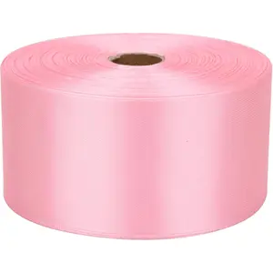 2 inch Pink Satin Ribbon 50 Yards Solid Fabric Ribbons Roll for Gift Wrapping, Satin Weddings,Flower Bouquet, Invitations,Sewing,Party Decorations, Holiday Decorating and More