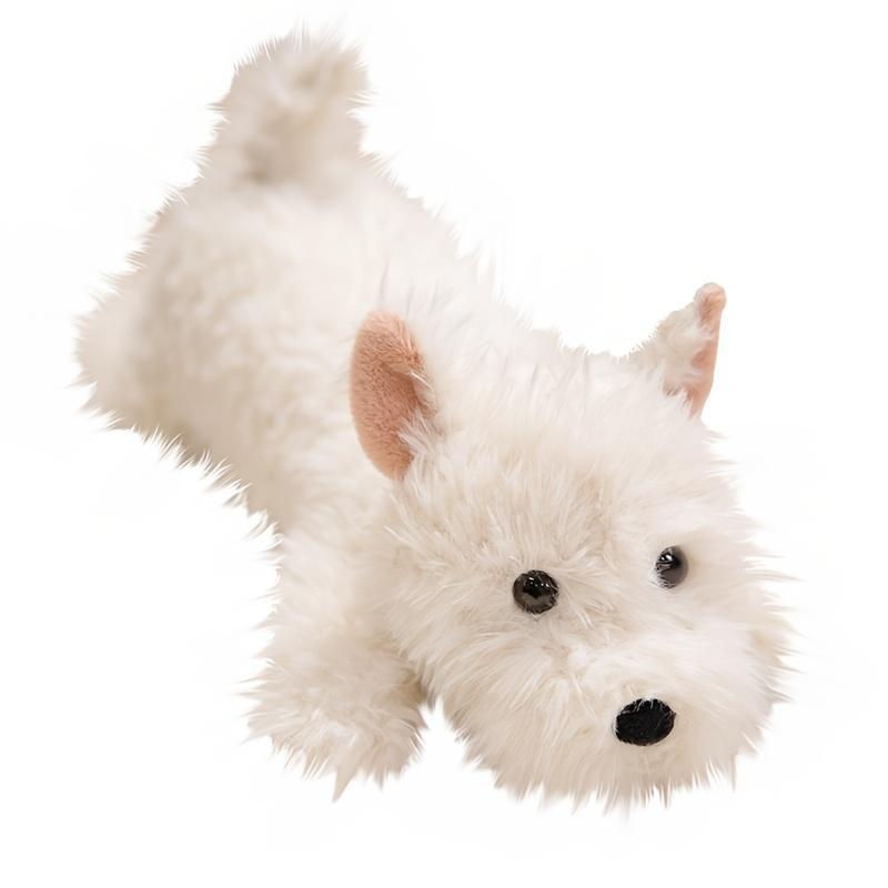 [Kawaii Fluffy Plush] Kawaii Fluffy West Highland Dog Plush - Stuffed Terrier Puppy, Cuddly Companion for Bedtime, Birthday & Easter Gifts for Collectors (Westie Breed) 16.93in/43cm