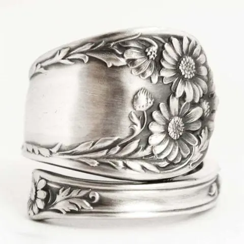 Vintage Sunflower Design Cuff Ring, Fashion Rings, Fashion Accessories for Women & Girls, Trendy All-match & Exquisite Jewelry for Birthday Gift