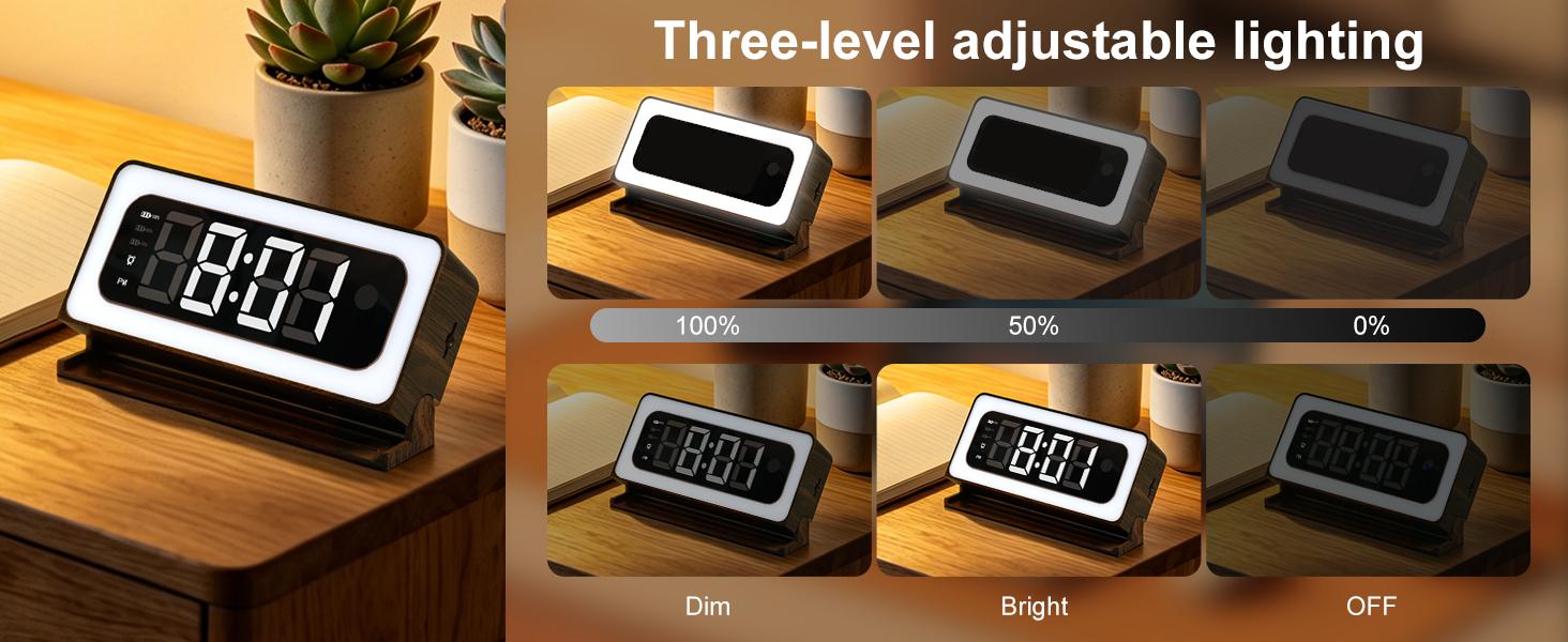 2K Smart Indoor Clock Camera,  Nanny Cam, Indoor Security Camera for Home, 5G & 2.4G WiFi, Full Color Night Vision, Motion Detection Alerts, Alarm Siren, Local SD Storage, Wood Grain Design