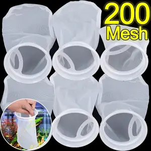 Multifunctional Nylon Filter Bag, Aquarium Fish Tank Filter Accessories, Reusable Sock Frame Design, 1/2 Pieces 200 Mesh