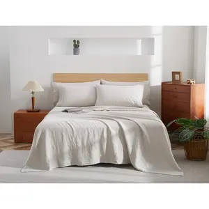 Flax Linen Sheet Set, Bed Sheets Breathable and Durable, 4 count Set - 1 Flat Sheet, 1 Fitted Sheet, 2 Pillowcases, 16 Inch Deep Pocket,   ( Linen, )