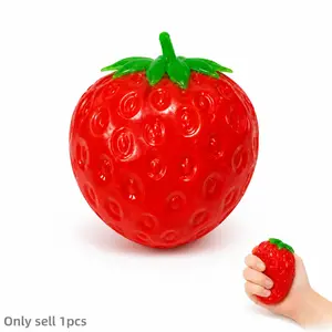 Strawberry Squishy,Squeezable Fruit Ball Realistic Strawberry Model,Slow Rise Party Favor Pressure Release, Stress Relief Model