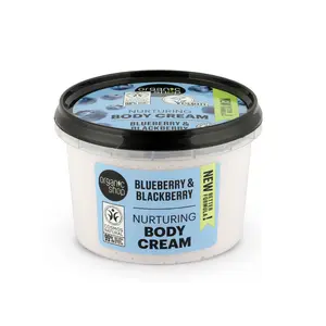 Organic Shop Blueberry & Blackberry Nurturing Body Cream, 100% Vegan & Organic, Daily Nourishing & Moisturizer, Body, Face, Hand & Foot Natural Lotion, Intensive Care & Skin Hydration. 250ml