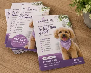 Flyers – 8.5" x 5.5" – 100lb Gloss Book with AQ Coating Full Color Printing for Business Promotions Events and Parties, artwork not included