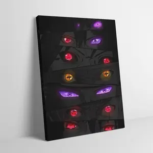 Naruto Anime Eyes Black Flash Style Wall Flag Canvas Painting Fans Mid-century Modern Aesthetic Home Decor Manga Print Poster