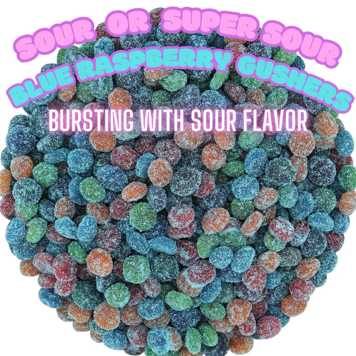 SOUR Blue Raspberry Blast Burst Gushers - Sweet Raspberry Flavor Candy Snack
