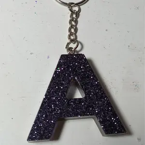 Initial A resin keychain