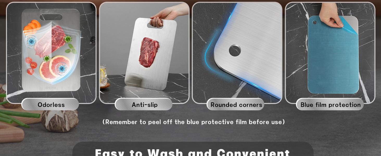 Stainless steel cutting board, upgraded kitchen hygiene non-toxic cutting board for meat/vegetable double-sided cutting board in 2026, 316 metal dishwasher safe kitchen gift (small, medium, large, choose to purchase)
