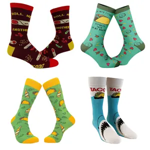 Mens Funny Taco Socks With Awesome Graphics for Men Funny Graphic Socks Comfortable Fitted Spandex Cotton Mens Funny Taco Socks With Awesome Graphics for Men Funny Graphic Socks Comfortable Fitted Spandex Cotton