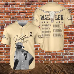 Wallen 2026 Tour Concert Baseball Jersey, Music Fan Apparel