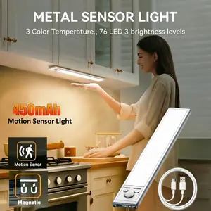 9.84inch Smart Motion Sensor Light, USB Rechargeable LED, Three Color Temperatures, Dimmable, Ideal for Home Decor and Gifts