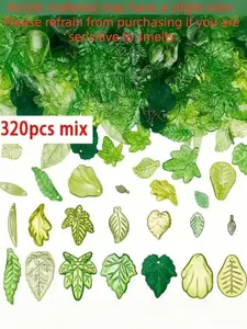 320pcs Leaf Beads with Curved Leaf Pendant for DIY Jewelry Making, Perfect for Keychains Bracelets Necklaces Earrings, DIY Jewelry Accessories