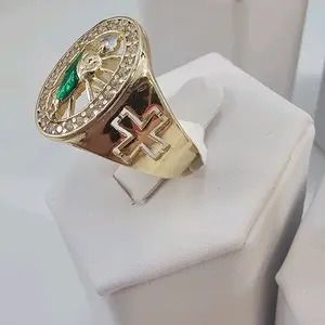 (A41) Ring San Judas Tadeo Manto, Cruz En Los Lados -  14kgold plated Religious Jewelry for Men